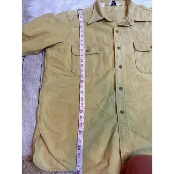 Vintage Woolrich Flannel Shirt Pale Yellow Men's Size XL Read Description - Picture 8 of 8